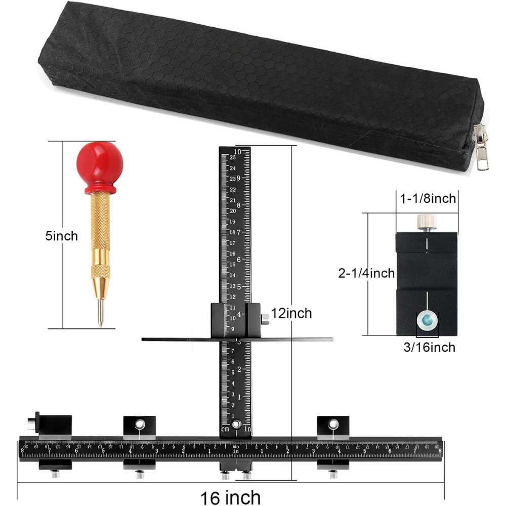 Cabinet Hardware Jig With Automatic Center Punch